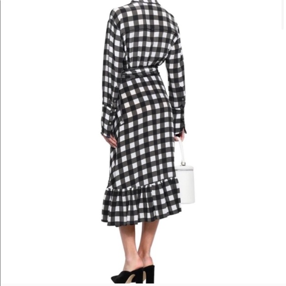 Marissa Webb Gingham Plaid Wrap Dress Xsmall - Picture 3 of 11